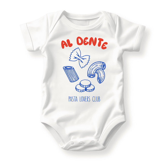 Al Dente Pasta Baby Bodysuit, Newborn Outfit, Baby Clothes, Gift for Children 6-9m White