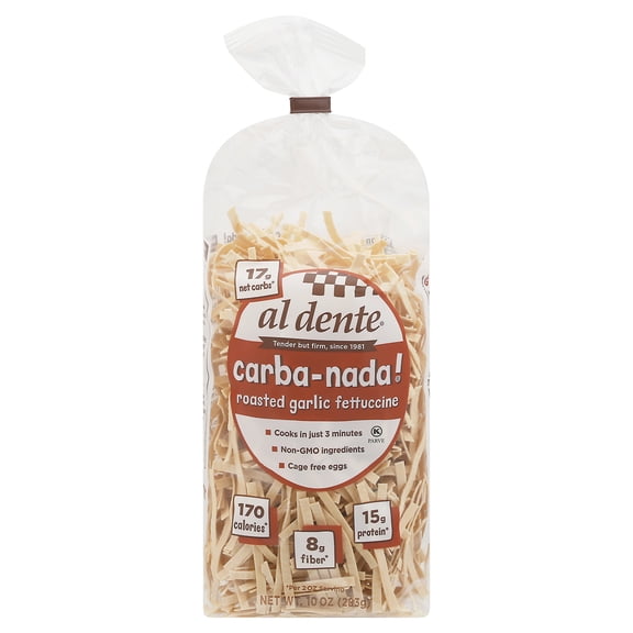 Al Dente Pasta Fettuccine with Roasted Garlic 10 oz (Pack of 6)