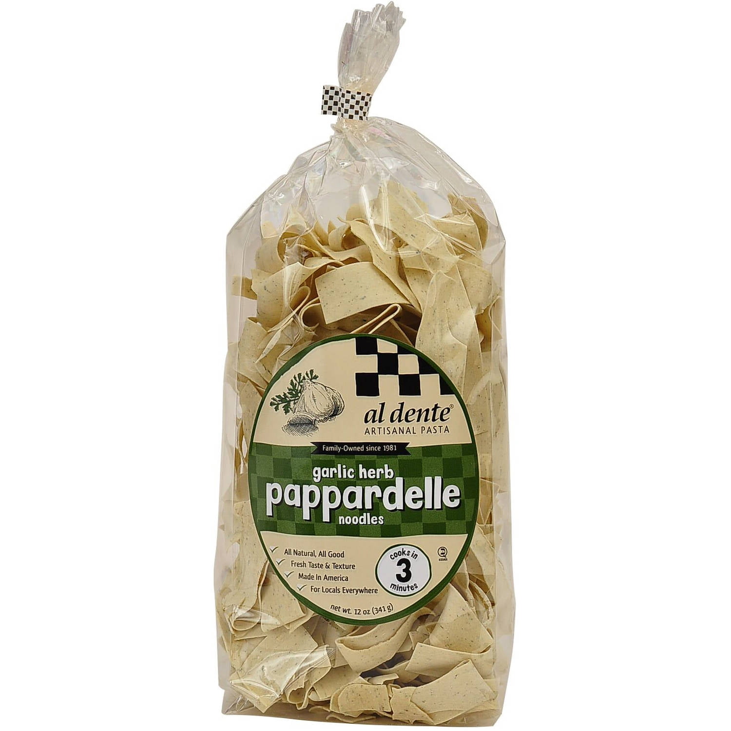 Al Dente Pasta Garlic Herb Pappardelle Noodles, 12 oz (Pack of 6