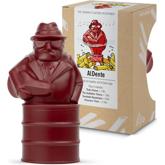 Al Dente Red - The Singing Floating Pasta Timer: Will Sing Different Tunes When Pasta is Ready at 3, 7, 9, and 11 Minutes, to be Boiled with Any Pasta in The Pot, Floats in Cold & Hot Boiling Water