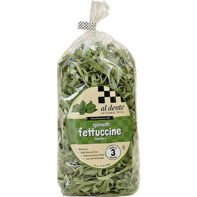 Al Dente Spinach Fettuccine Pasta, 12 oz (Pack of 6)