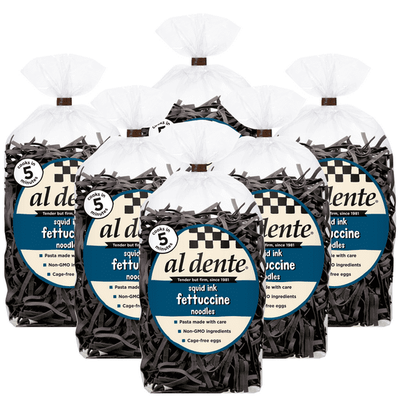 Al Dente Squid Ink Fettuccine, 10 Ounce Bag (Pack of 6)