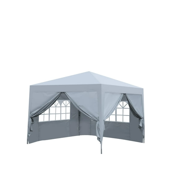 Al Fresco 10 x 10ft Canopy Tent with 4 Removable Sidewalls and Carry Bag, Ez Pop Up Outdoor Party Wedding Gazebo Heavy Duty Tent for Backyard Patio BBQ, White
