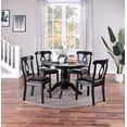 thumbnail image 1 of Al Fresco 5 Piece Dining Table Set, Round Dining Table and 4 Kitchen Chairs with Cushion Fabric, Black, 1 of 6