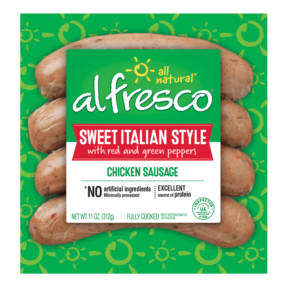 Al Fresco Sweet Italian Style Chicken Dinner Sausage 11 oz, 4 Count