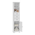 thumbnail image 1 of Al Fresco Tall Storage Cabinet for Small Spaces, Skinny Bathroom Storage Corner Floor, Slim Cabinet with Drawer and Adjustable Shelf, White, 1 of 7