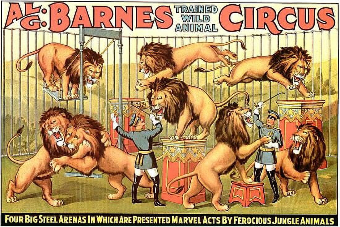 Al G Barnes Lions Circus Canvas Art - (24 x 36)