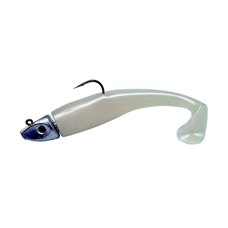 Al Gag's Lures Whip-It Fish Rigged, 5", 1.5oz, (1 Head/2 Tails), Pearl