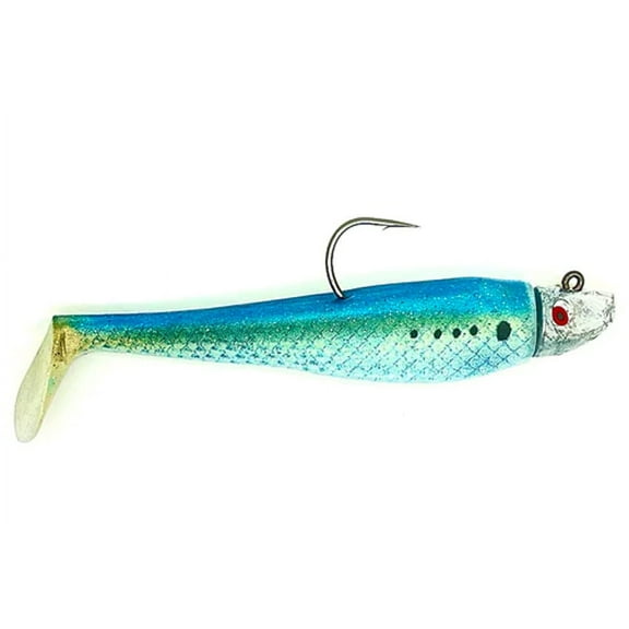 Al Gag's Lures Whip-It Fish Rigged, 6", 2oz, (1 Head/2 Tails), Bunker