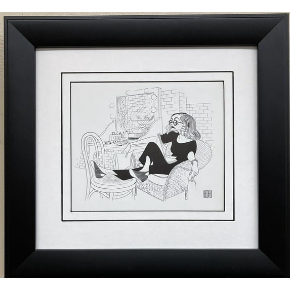 Al Hirschfeld "Bankhead in Dressing Room '65" CUSTOM FRAMED ART Broadway Generic
