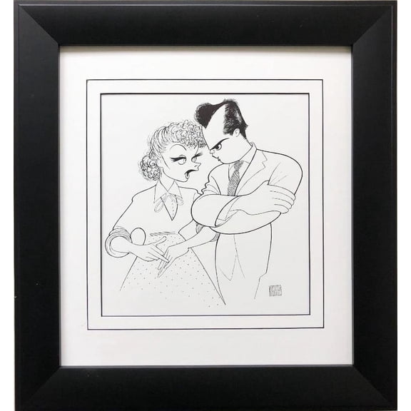 Al Hirschfeld "I Love Lucy" CUSTOM FRAMED Decorative ART Print Generic