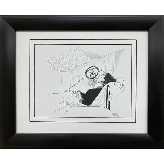 Al Hirschfeld "La Boheme - Pavarotti and Scotto '77" CUSTOM FRAMED ART Opera Generic