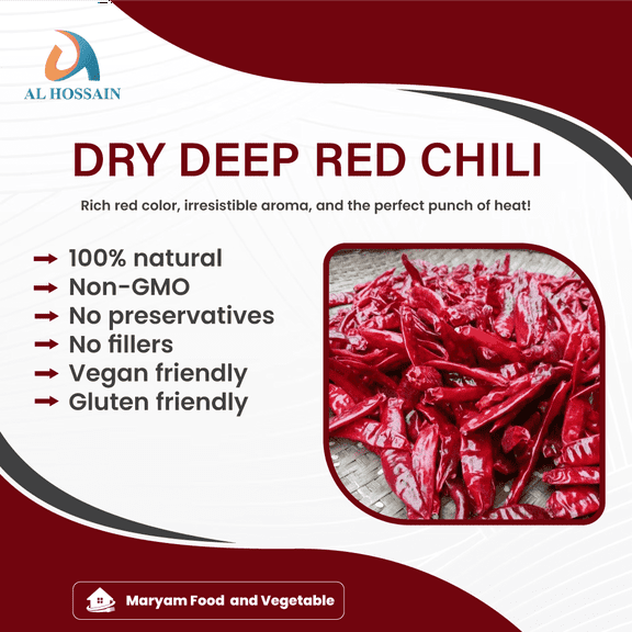 Al Hossain Natural Guatemalan Dry Deep Red Chili  Whole  1.1 LB (17.6 oz / 500g) | Bold, Spicy & Aromatic Pods for Cooking, Seasoning & Sauces | Non-GMO, Vegan,Gluten-Free