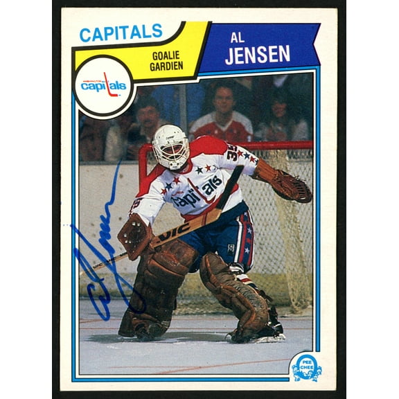 Al Jensen Autographed 1983-84 O-Pee-Chee Rookie Card #373 Washington Capitals SKU #151383