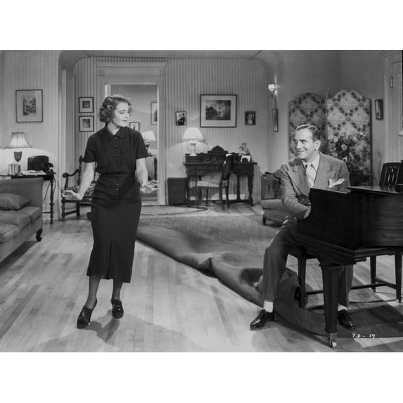 Al Jolson Playing a Piano While the Girl is Dancing in a Classic Movie Scene Photo Print (24 x 30)