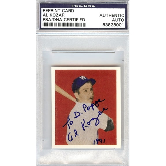 Al Kozar Autographed 1949 Bowman Reprint Card #16 Washington Senators PSA/DNA #83828001