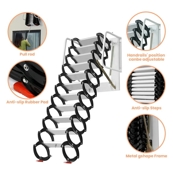 Wall - mounted Ladder with Safety Lock for Home Renovation Use