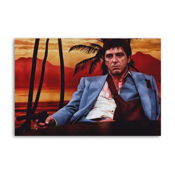 Al Pacino Scarface Room Aesthetic Poster Print Art Wall Painting Canvas Posters Gifts Modern Bedroom Decor 12x18inch(30x45cm)