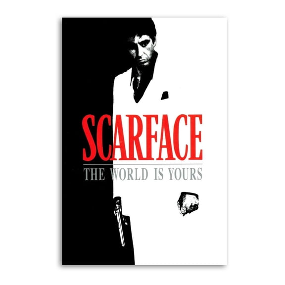 Al Pacino Scarface The World Is Yours Posters Wall Art Painting Canvas Gift Living Room Prints Bedroom Decor Poster Artworks 16x24inch(40x60cm)