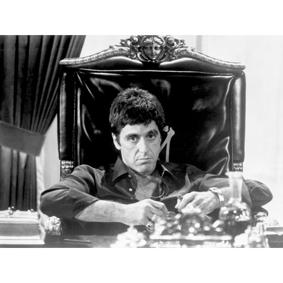 Al Pacino Siting on Chair Black and White Portrait Photo Print (24 x 30)