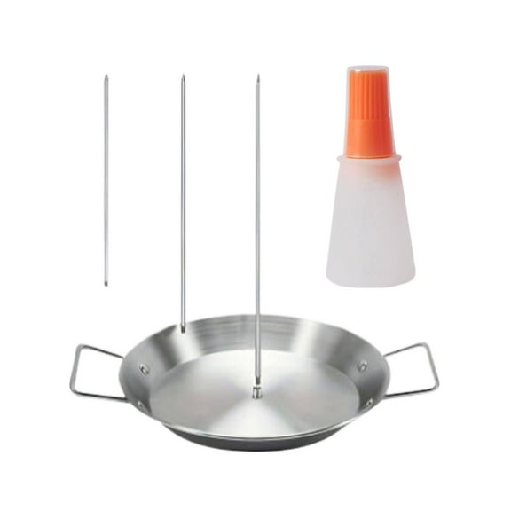 Al Pastor Skewer for Grill, 304 Stainless Steel Vertical BBQ Stand with 3 Removable Spikes - Vertical Skewer Grill, Heavy-Duty Shawarma Rotisserie for Tacos, Gyros, Kebabs, Smoker Oven