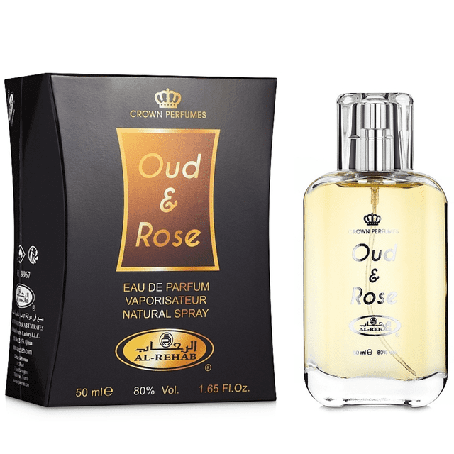 Al Rehab Oud and Rose Eau De Parfum Spray, Floral Oud Perfume with ...