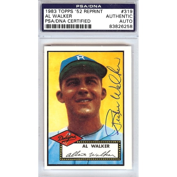 Al "Rube" Walker Autographed 1952 Topps Reprint Card #319 Brooklyn Dodgers PSA/DNA #83826258