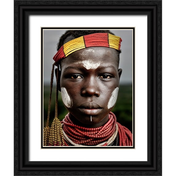 Al Sulaili, Mohammed 19x24 Black Ornate Wood Framed with Double Matting Museum Art Print Titled - Caro Girl