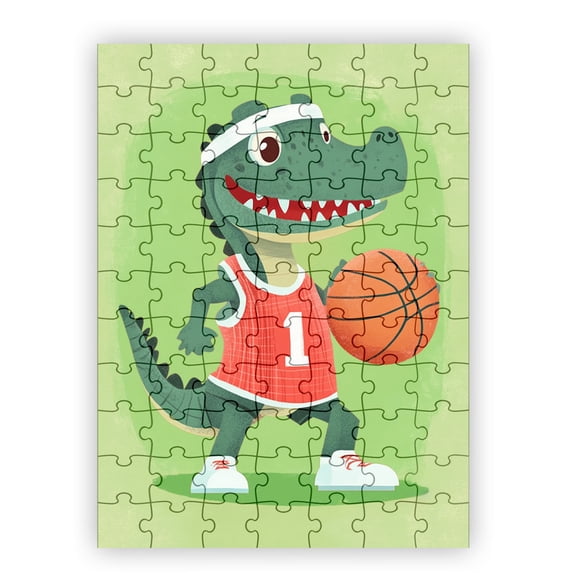 Al the Dunking Alligator Jigsaw Puzzle by Dancing Littles Jungle - 88 Pieces
