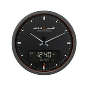 AlFajr CR-23 Digital Wall and Table Clock with Automatic Athan Prayer Alarm Clocks   Showcasing 5 Adhan Reciters in a Stylish Black Design.
