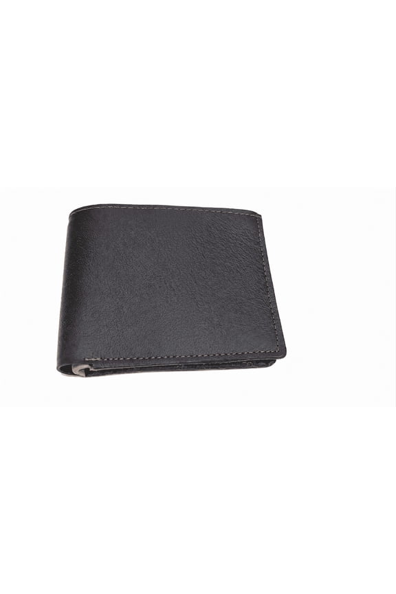 -Men’s Classic Black Leather Bifold Wallet – Slim, Durable, Soft Grain Finish with Multiple Card Slots, Cash Compartment, and Secure Stitching for Everyday Use