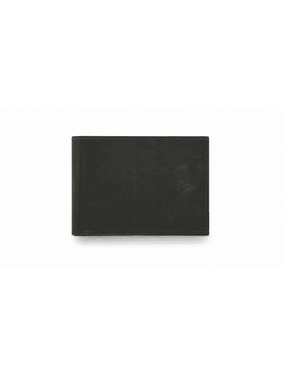 - Men’s Black Leather Wallet with Contrast Stitching