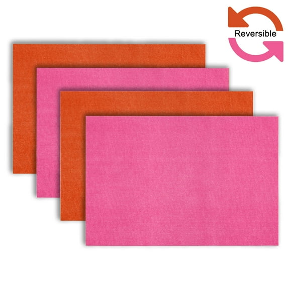 Ala Carte by Dainty Home Amalfi Linen Textured Faux Leather Placemats – Set of 4, Reversible, Non-Slip, Washable, Heat & Tear Resistant – 12x18 in Dining Table Mats