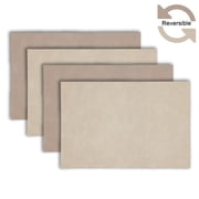 Ala Carte by Dainty Home Florence Solid Textured Faux Leather Placemats   Set of 4, Reversible, Non-Slip, Washable, Heat & Tear Resistant   12x18 in Dining Table Mats