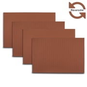 Ala Carte by Dainty Home Hudson Fishtail Textured Faux Leather Placemats   Set of 4, Reversible, Non-Slip, Washable, Heat & Tear Resistant   12x18 in Dining Table Mats