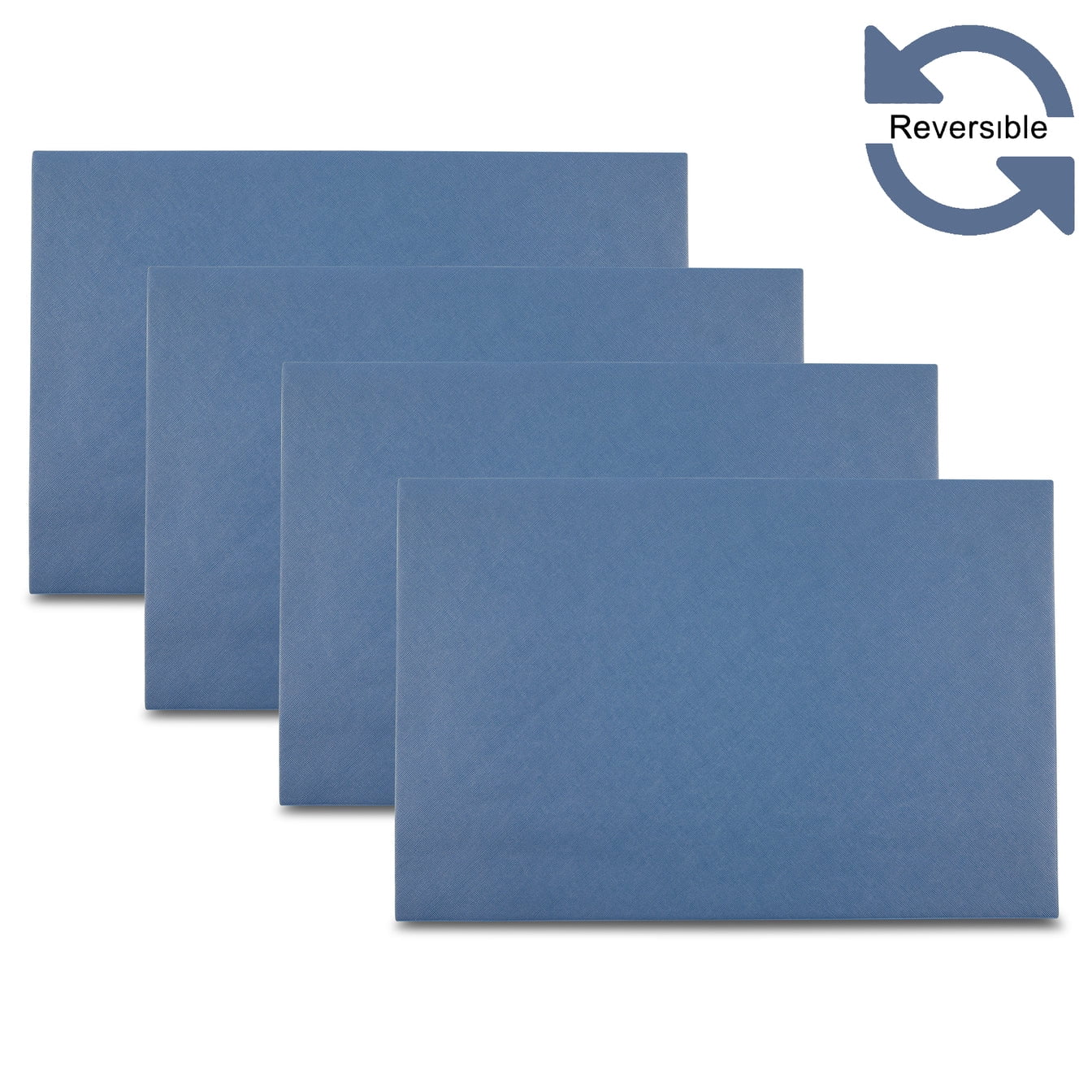 Ala Carte by Dainty Home Manhasset Saffiano Textured Faux Leather Placemats – Set of 4, Reversible, Non-Slip, Washable, Heat & Tear Resistant – 12x18 in Dining Table Mats