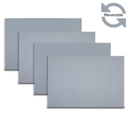 Ala Carte by Dainty Home Ridges Textured Faux Leather Placemats   Set of 4, Reversible, Non-Slip, Washable, Heat & Tear Resistant   12x18 in Dining Table Mats