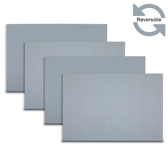Ala Carte by Dainty Home Ridges Textured Faux Leather Placemats – Set of 4, Reversible, Non-Slip, Washable, Heat & Tear Resistant – 12x18 in Dining Table Mats