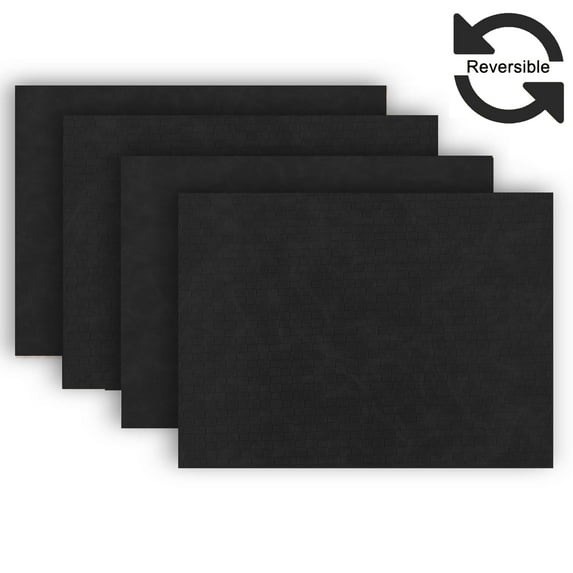 Ala Carte by Dainty Home Sorrento Basketweave Textured Faux Leather Placemats – Set of 4, Reversible, Non-Slip, Washable, Heat & Tear Resistant – 12x18 in Dining Table Mats