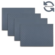 Ala Carte by Dainty Home Stratham Geometric Textured Faux Leather Placemats   Set of 4, Reversible, Non-Slip, Washable, Heat & Tear Resistant   12x18 in Dining Table Mats