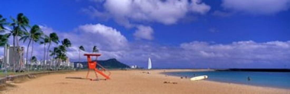 Ala Moana Beach Honolulu HI Canvas Art - Panoramic Images (18 x 6)