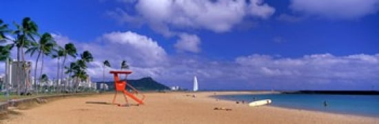 Ala Moana Beach Honolulu HI Canvas Art - Panoramic Images (36 x 12)