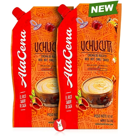 AlaCena New Crema de Rocoto Uchucuta 400g | Peruvian Red Hot Chili Sauce 2 Pack