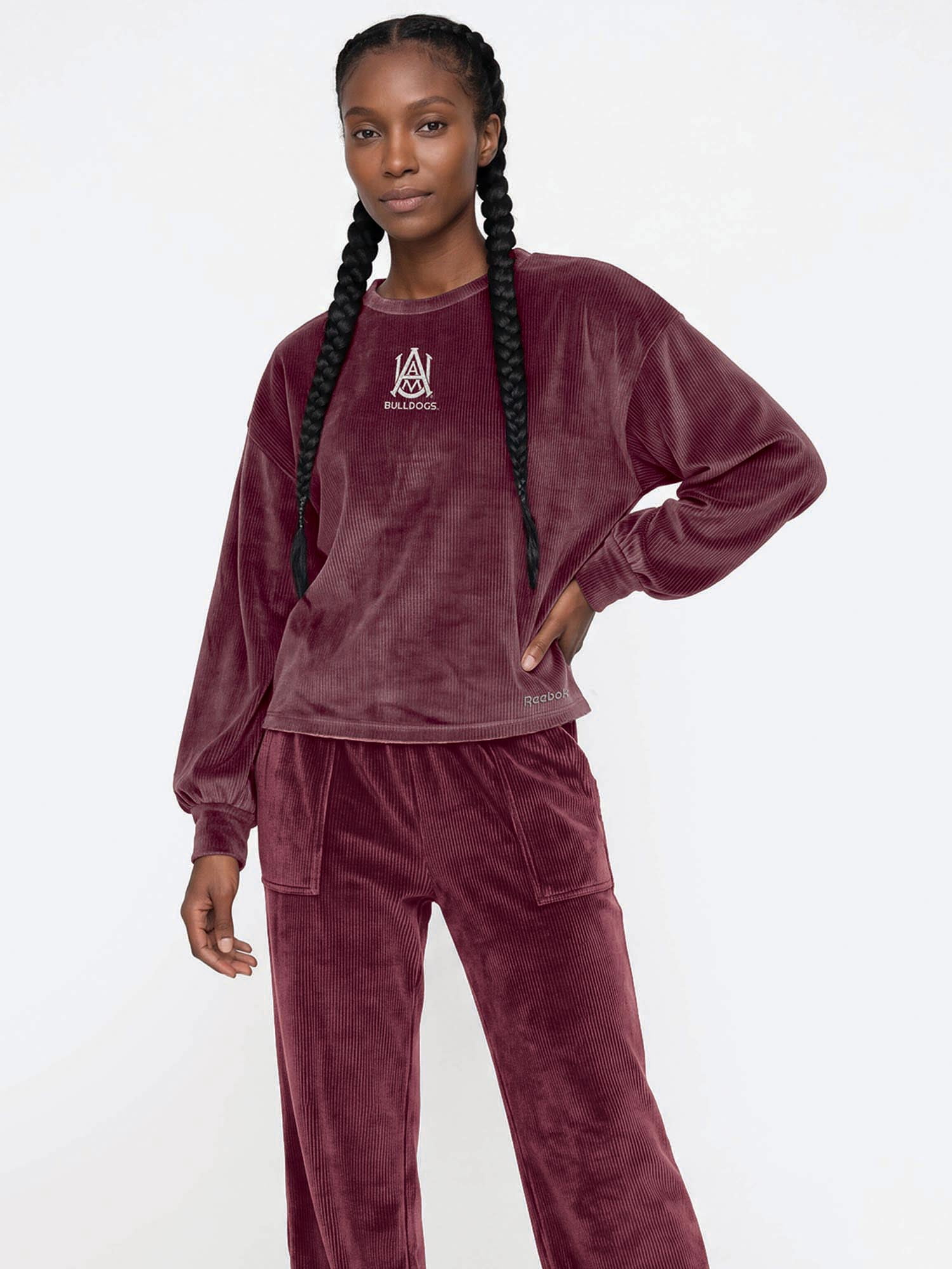 Alabama A&M Bulldogs Reebok Womens Crew Neck Pullover with Balloon Sleeves