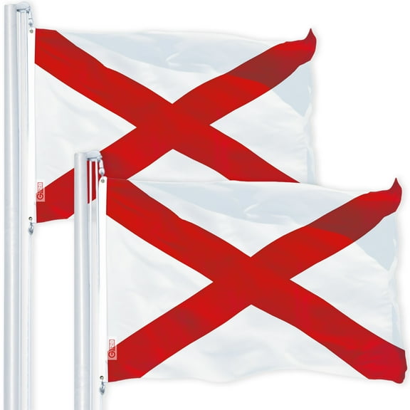 Alabama AL State Flag 3x5FT 2-Pack 150D Printed Polyester By G128