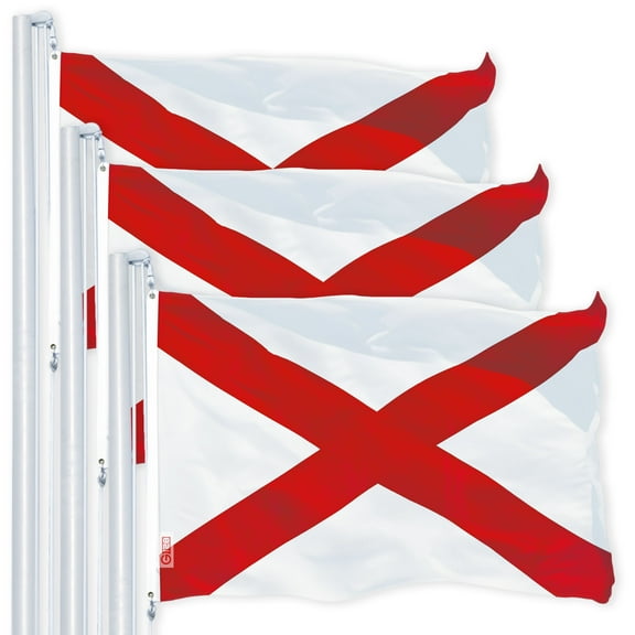 Alabama AL State Flag 3x5FT 3-Pack 150D Printed Polyester By G128