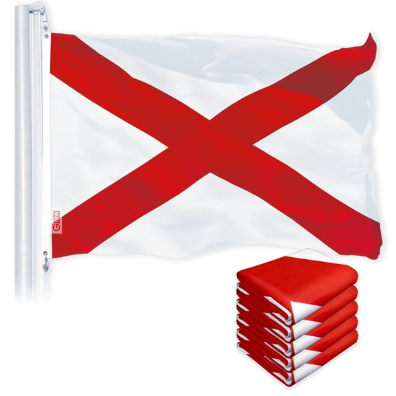Alabama AL State Flag 3x5FT 5-Pack 150D Printed Polyester By G128