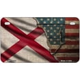 thumbnail image 1 of Alabama/American Flag Novelty Metal License Plate 7" x 4" Motorcycle (MP), 1 of 1