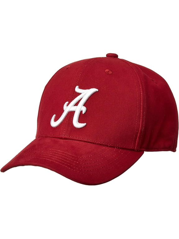 Alabama Brand New Classic Style Fitted Baseball Cap Large Hat, Embroidered Logo, Official Crimson/Red Team Color/Roll/Tides Logo