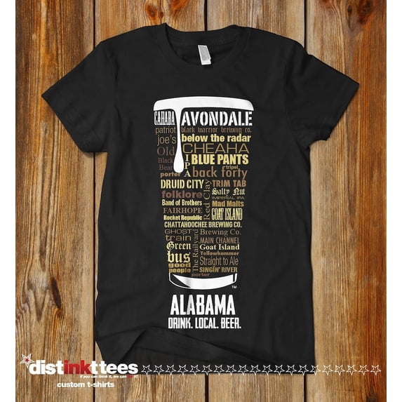 Alabama Craft Beer Typography T-Shirt - Dark Heather, Small | Father's Day Hoppy Gift